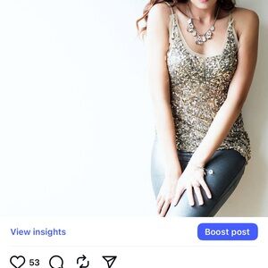 Arden B Gold Sequin Mini Dress